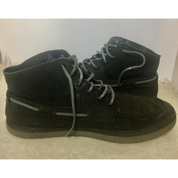 UGG Mens US SZ 14 Chukka Ankle Boots Charcoal Black Leather BAYNE Gray 1006144 main image 8